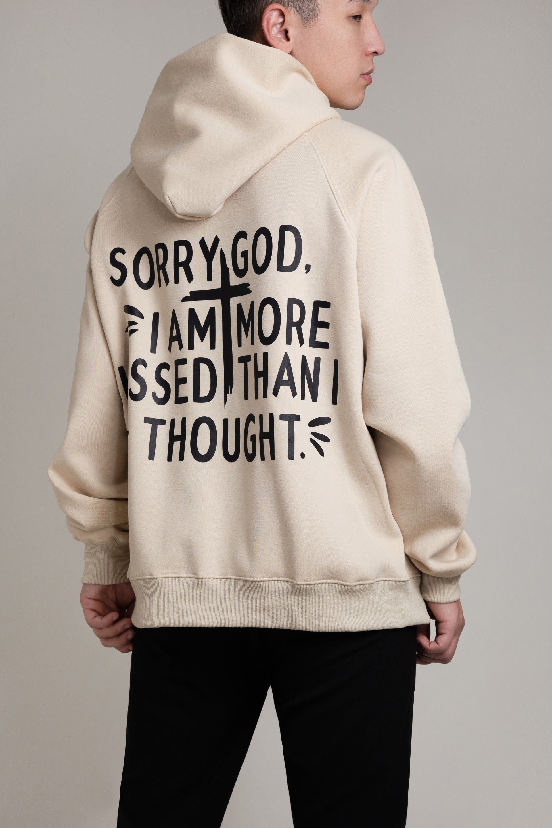500 GSM Heavyweight Sorry God Hoodie
