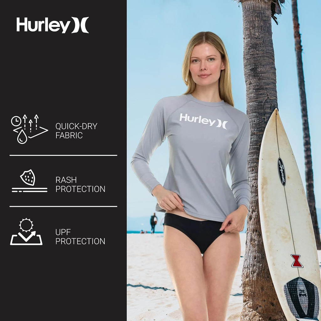 Women'S Long Sleeve Rash Guard, UPF 50+ Sun Protection Swim Shirt | UPF 50+ Sun & UV Protection, Quick-Dry Fabric, Flattering Silhouette, Full Range of Motion, SPF Sun Shirt