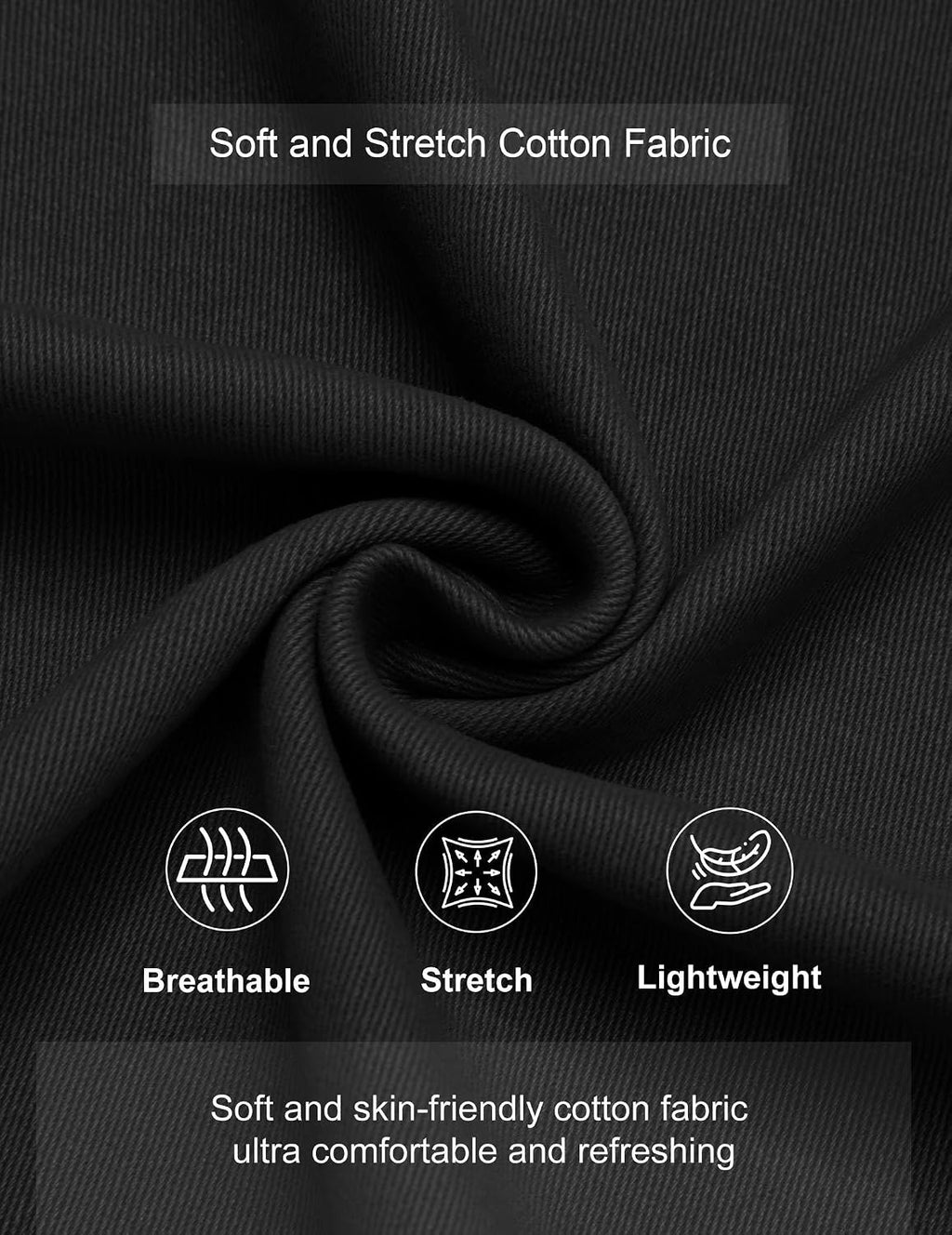 Mens Casual Shorts Cotton Elastic Waist Drawstring Beach Shorts | Stretch Twill Chino, Lightweight Breathable, Flat Front, Phone Pockets, Regular Fit, 9-Inch Inseam, Summer Vacation Business