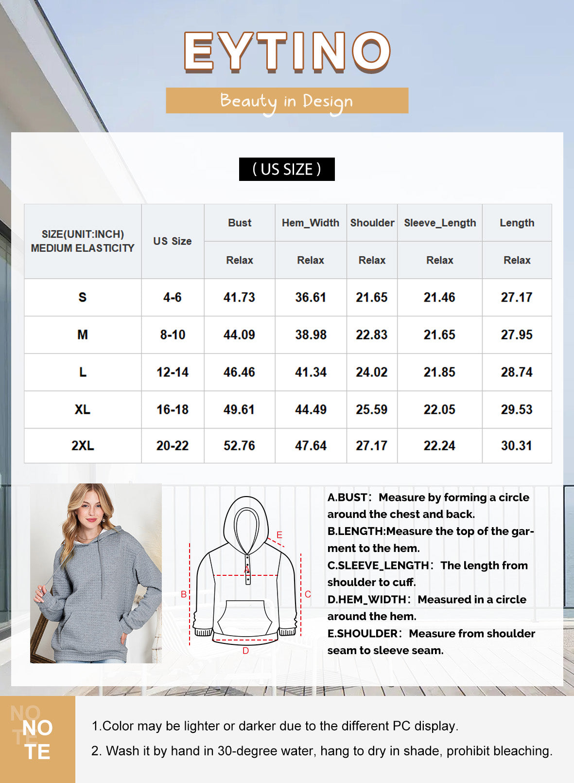 Womens Sweatshirts Hoodies Sweatshirt Long Sleeve Waffle Hoodies Pullover Casual Oversized Hooded Sweatshirts with Pocket Orange S