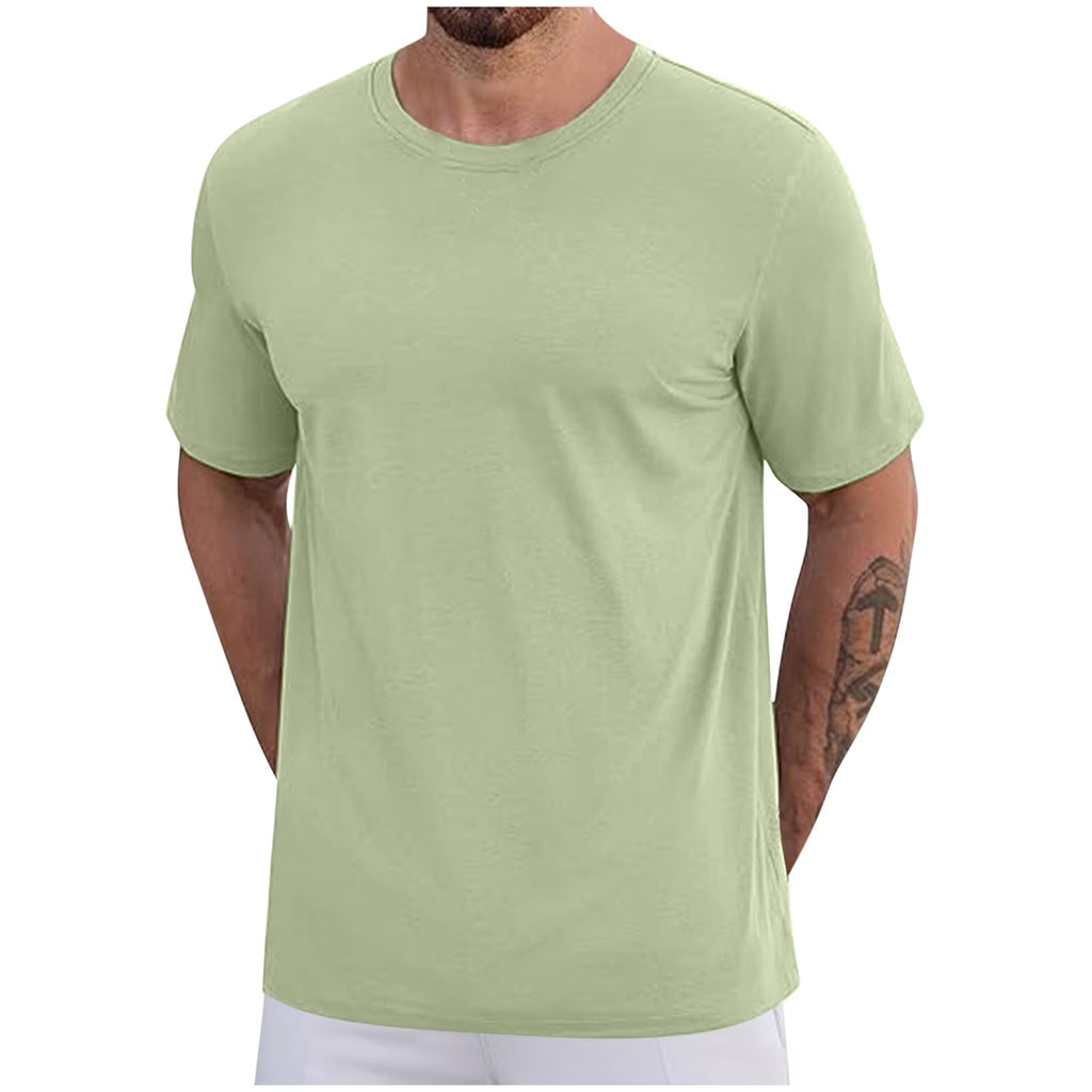 2 Pack Mens Cotton T-Shirts S-5X Big and Tall Short Sleeve Crewneck Tees Tops plus Size Casual Solid Color Pullover Basic Loungewear T Shirts