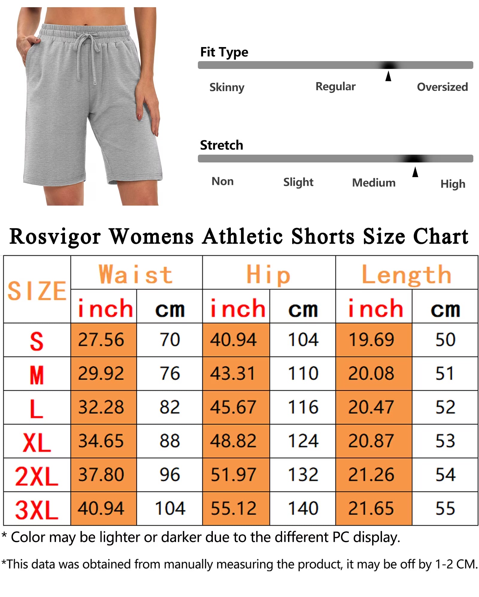 Womens Athletic Shorts High Waisted Sweat Shorts Loose Women Bermuda Shorts Cotton Long Shorts with Pockets