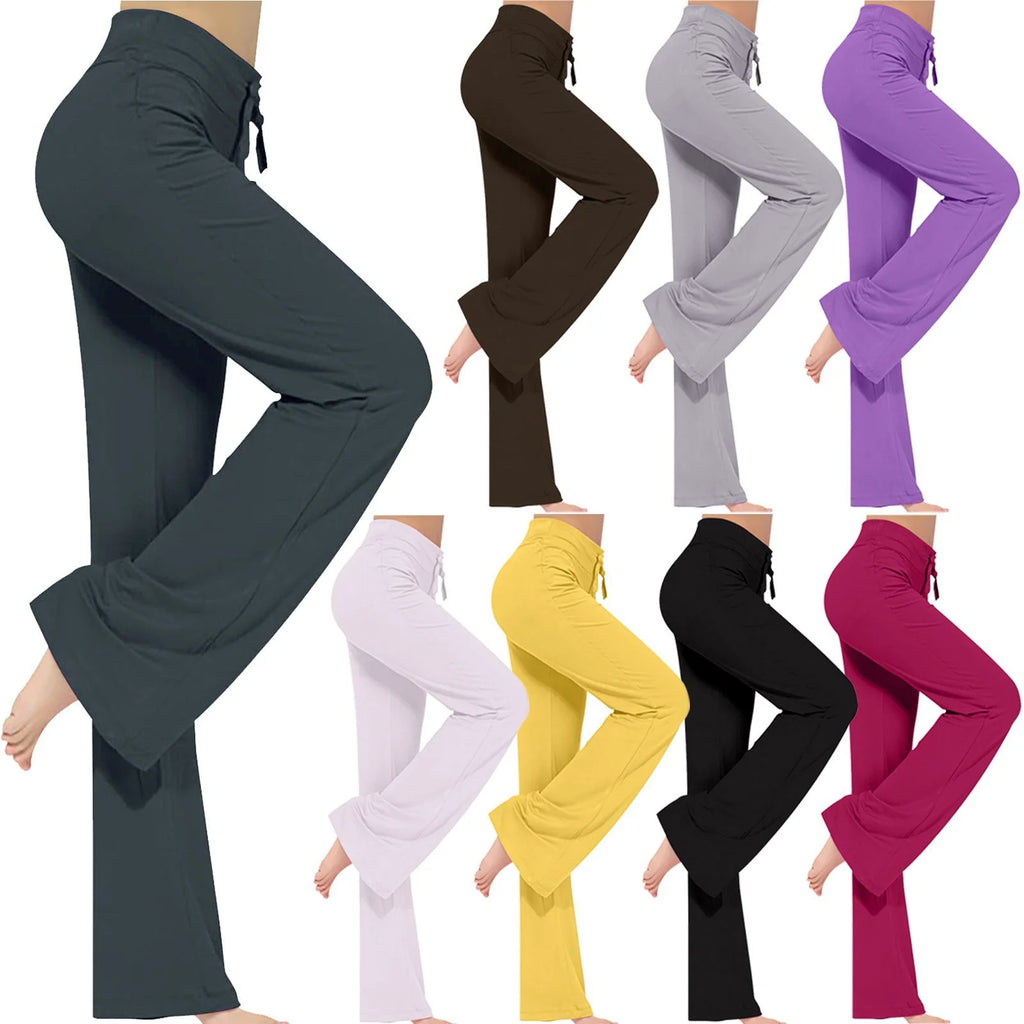Aoujea up to 50% off plus Size Yoga Pants Women Loose High Waist Wide Leg Workout Out Leggings Casual Trousers