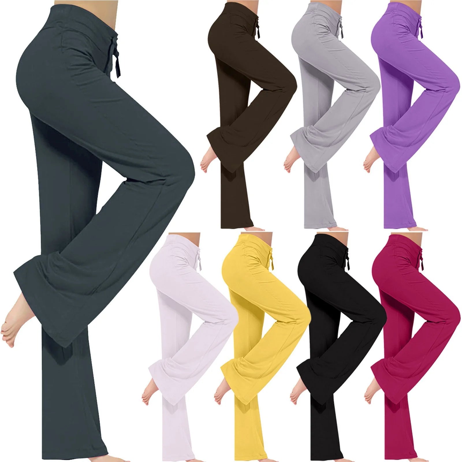 Aoujea up to 50% off plus Size Yoga Pants Women Loose High Waist Wide Leg Workout Out Leggings Casual Trousers