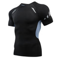Athletic Workout Shirts for Men, Mens Summer Leisure Sports T Shirt Fashion Lapel 3D Gradient Short Sleeved round Neck T Shirt Men Compression Shirt Men, Mens Shirts Blue XL