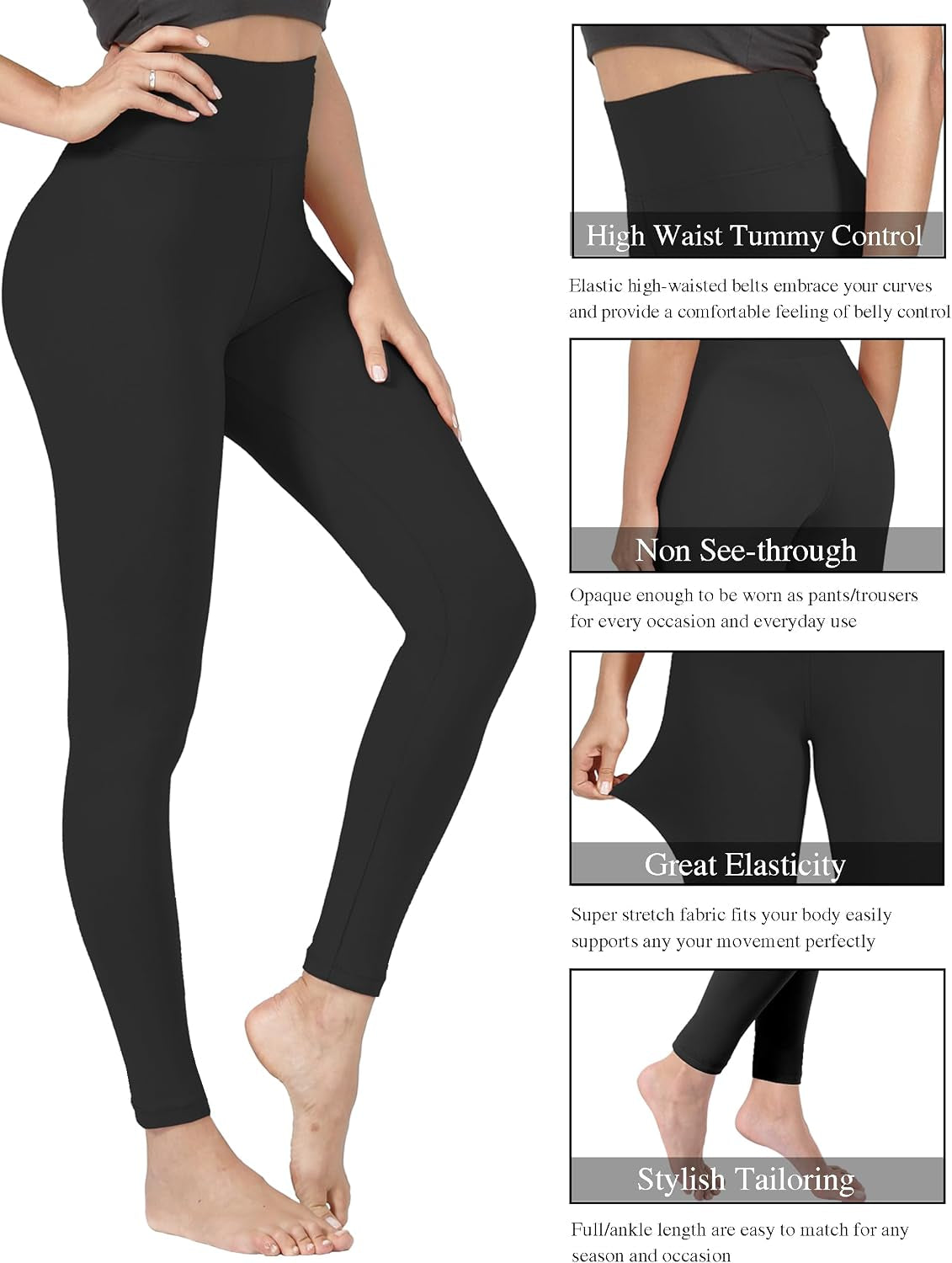 Creamlush High Waisted Leggings for Women Full Length & Capri | Buttery Soft, Stretchy, Tummy Control, Opaque, Slimming Fit, Plus-Size Fit, Moves Freely, Workout Yoga Running Lounge Pants