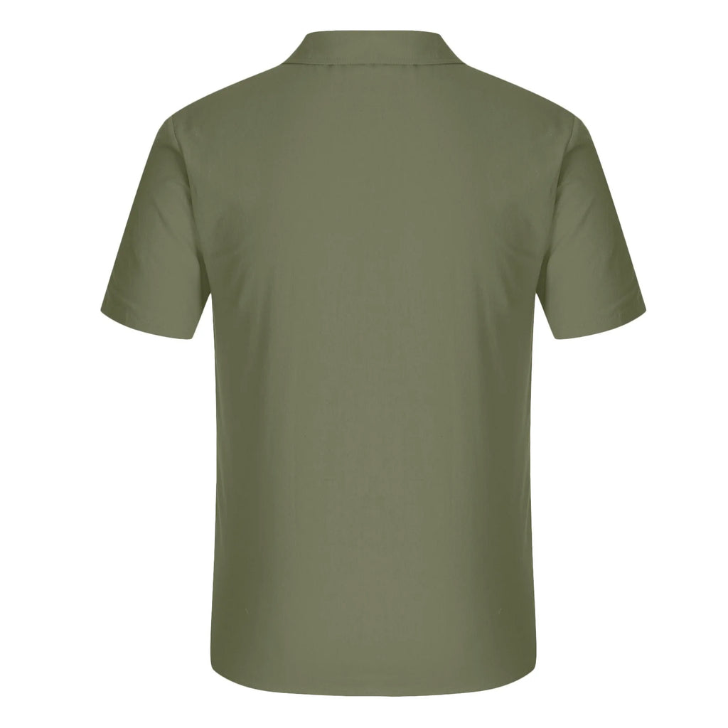 Mens Short Sleeve Classic Shirts Fishing Casual Regular-Fit Button-Up Collared Plaid Double Pocket Dress Shirt Top Tees Blouses Men Short Sleeve Shirts Button up Clearance Beach Wedding Shirt M-5XL