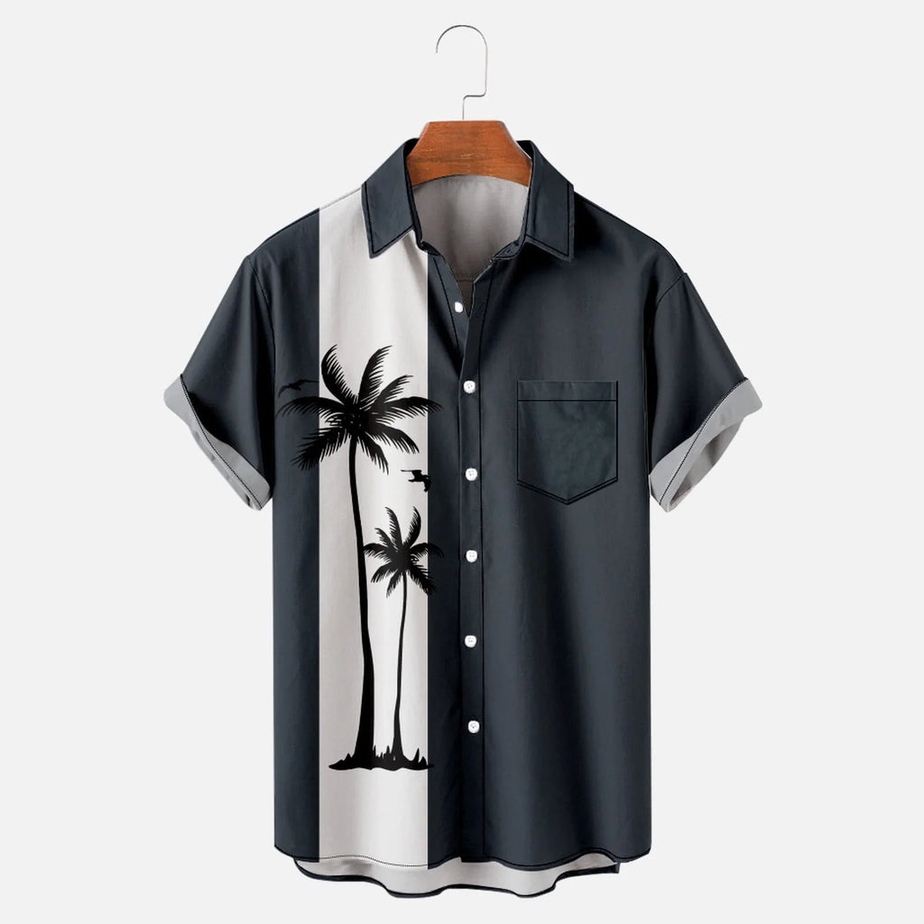 Mens T Shirts Casual Men'S Summer Fashion Hawaiian Style Short Sleeve Casual Shirts Mens Western Shirts Mens Shirts Slim Fit on Sale Navy,3Xl